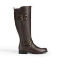 thumbnail image 5 of Dream Pairs Women's Riding Pirate & Motorcycle Buckle Knee High Boots: Comfortable Low Chunky Heel Flat Design, 5 of 7