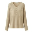 thumbnail image 4 of Winter Plus Size Fall Sweaters for Women Women's V Neck Cut Sweater With Buttons Soft Wool Knit Pullover Slim Fit Base Layer For Daily Wear, 4 of 4