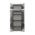 thumbnail image 3 of Seville Classics UltraHD 2-Piece Heavy Duty Mega Solid Steel Metal 2-Door Lockable Stacker Wall Storage, Cabinet Set, Graphite, 30" W x 18" D x 90.5" H, 3 of 4