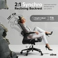 thumbnail image 3 of Silla de oficina Oline ErgoAir ergonómica ajustable lumbar negra, 3 of 8