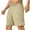 Khaki, variant on ZQUUVOU Men's Shorts Solid Color Slit Side Quick Dry Loose-Fit Lightweight Drawstring Pockets Elastic Sports Shorts Olive Green