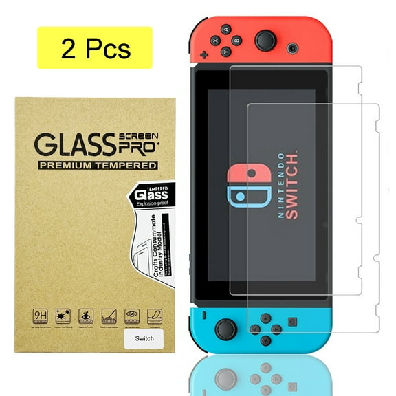 TETOU 2-Pack Screen Protector Tempered Glass Film for Nintendo Switch 6.2in, Transparent HD Clear Anti-Scratch Screen Protector Compatible with Nintendo Switch
