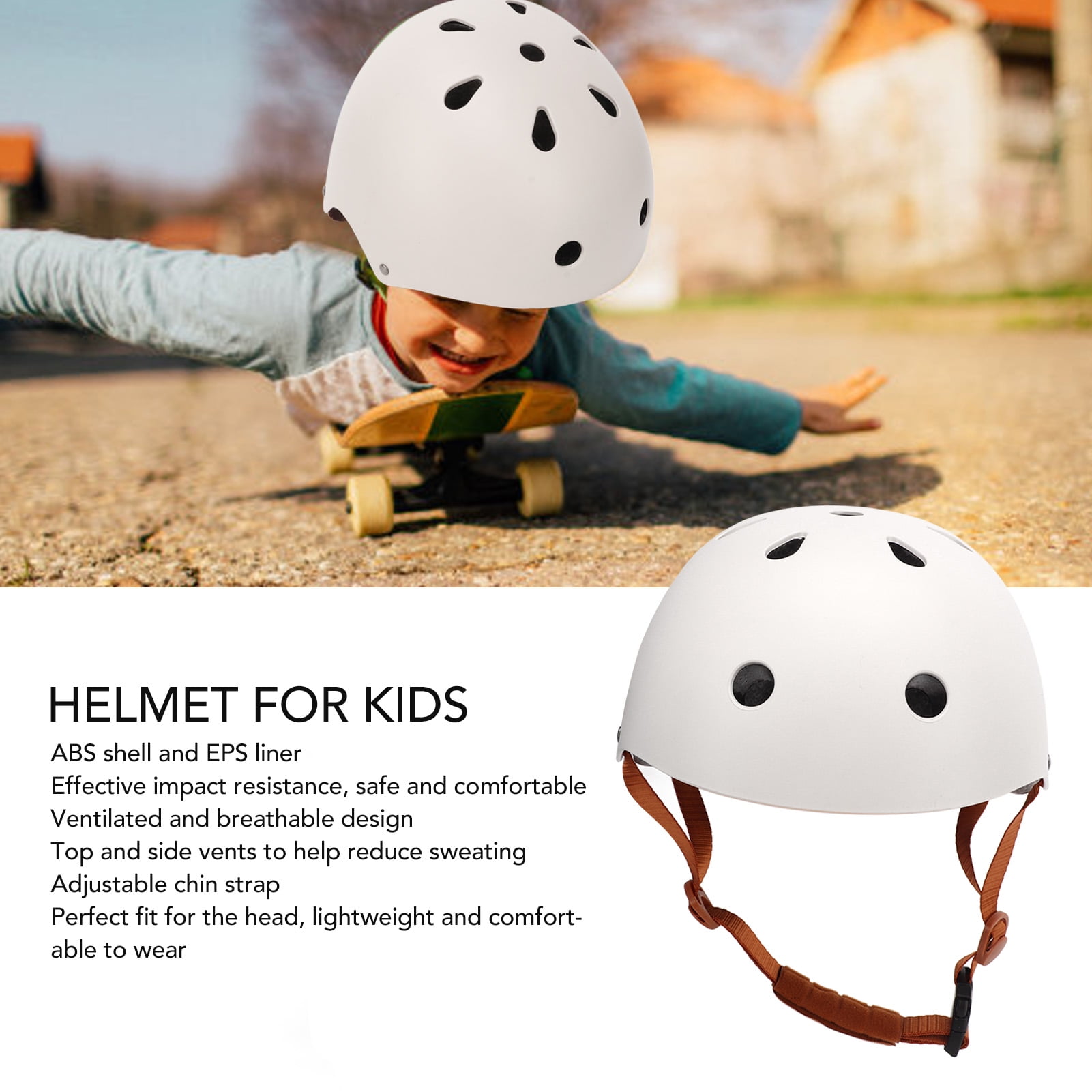 Skateboard Helmet, Roller Skate Helmet With Liners Adjustable Chin