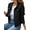 Black, variant on Jean Jackets for Women Basic Long Sleeve Button Down Denim Jacket Cropped Fashion Jean Jacket White XXL