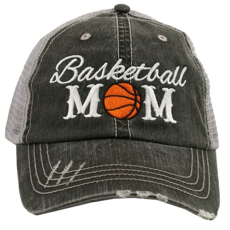 katydid basketball mom women's trucker hat-gray