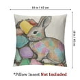 thumbnail image 4 of nygtbtfer Pillow Set of 2, Floral Cross Rabbit Bunny Striped Decorative Throw Pillowcases for Home Sofa Couch Decoration White, 4 of 7