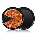 thumbnail image 2 of Bandeja para Pizza, Bandeja Antiadherente para Pizza, Bandeja Redonda para Hornear para Horno, Utensilios para Hornear y Servir Saludables, Núcleo Acero Inoxidable, Paquete de 2, 2 of 5