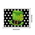 thumbnail image 3 of Nmdmisc St Patricks Day Placemats 12X19 Inches, Green Shamrock Black Dots Spring Seasonal Farmhouse Burlap Indoor Kitchen Dining Table Mats Decorations for Home Party, 3 of 5