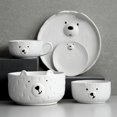 thumbnail image 5 of Platos de cerámica de oso Polar de dibujos animados, plato blanco, cuencos simples, vajilla de comida de cocina japonesa, taza de café, utensilios de platillo de frutas, 5 of 5