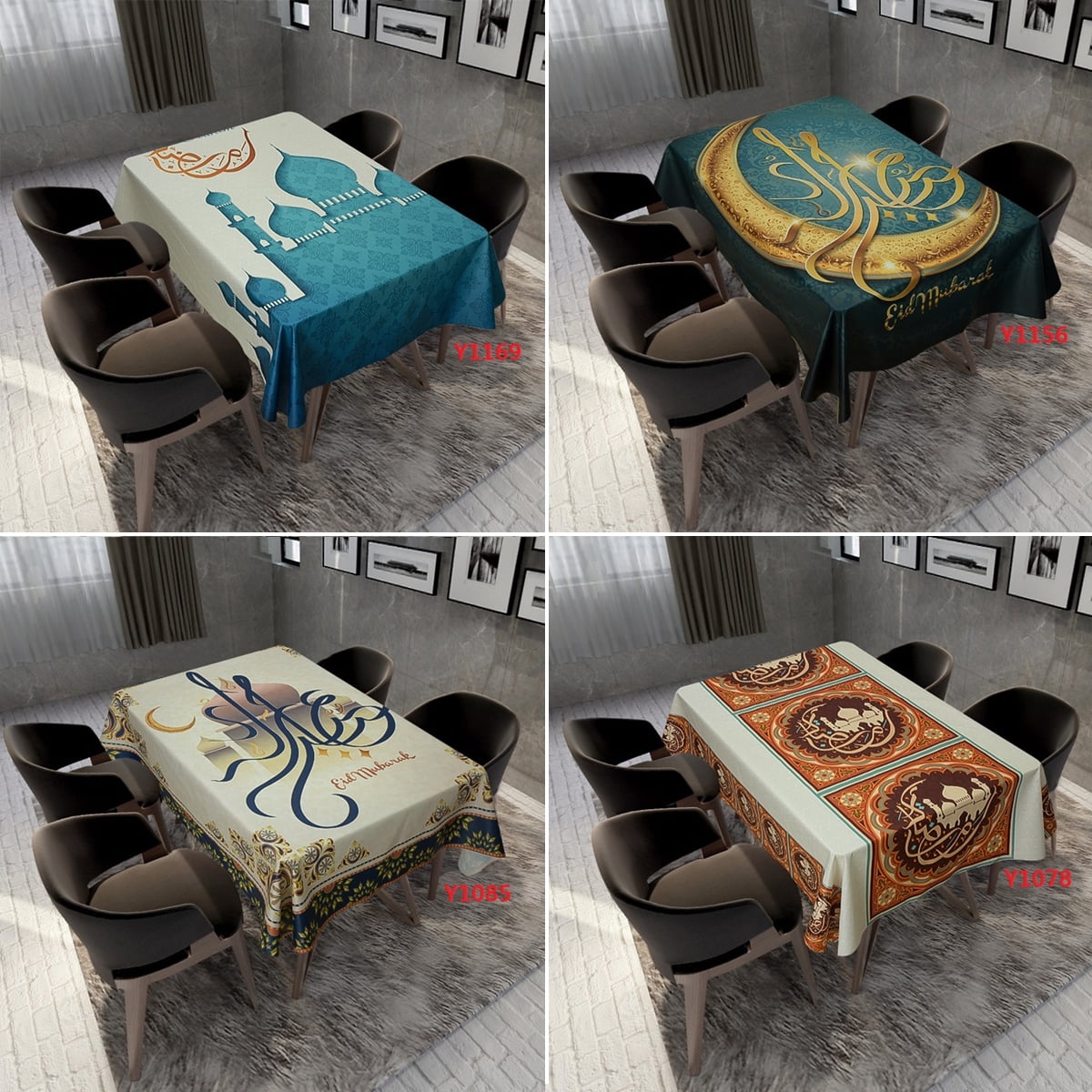 Table Cloth Ramadan Kareem Tablecloth Cover Waterproof Moslem Islamic