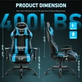thumbnail image 3 of JONPONY Game Chair,Ergonomically Designed Computer Chair with headrest and 2D Armrests,with Footrest and Lumbar Support,High Back Office Chair Support 8 Hours Long Sitting,Computer Chair,BLUE, 3 of 8