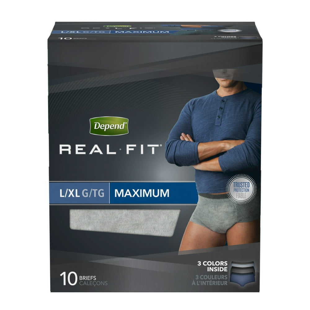 Depend Real Fit Incontinence Underwear for Men, Maximum Absorbency, L