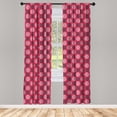 thumbnail image 3 of Ambesonne Retro Curtains, Floral-Like Fashion Ornament, Pair of 28"x95", Dark Coral Slate Blue, 3 of 5