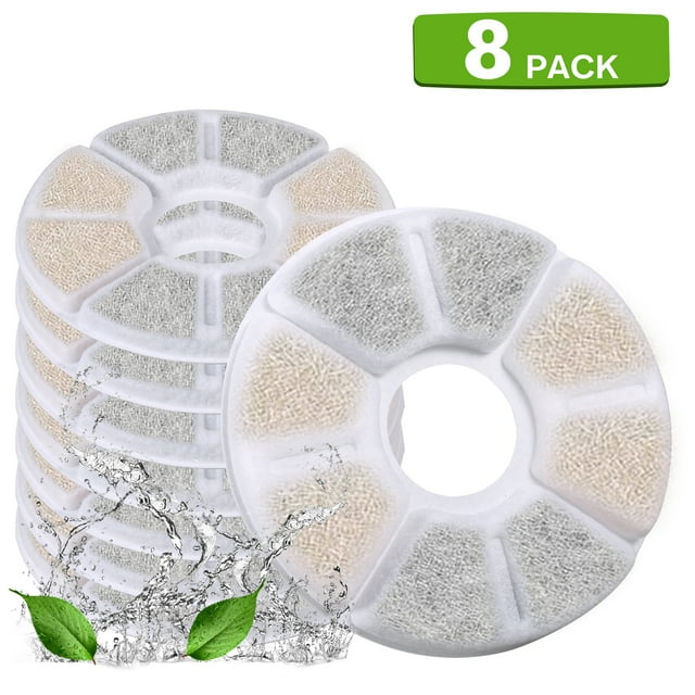 Labymos Cat Water Fountain Filters Replacement Filters for 84oz/2.5L Round Filter Space Automatic Pet Water