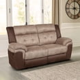 thumbnail image 2 of Lexicon Chai Microfiber 2-Piece Manual Reclining Sofa Set in 2-Tone brown, 2 of 14