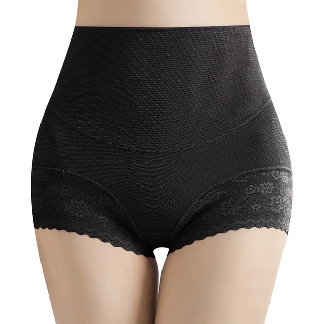 Gibobby Pantaletas Invisibles para mujer Bañadores elásticos transpirables de cintura alta para mujer(Negro,M)