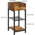 thumbnail image 2 of Bedside Table with 2 Storage Shelves, Industrial Side Table with Sliding Drawers, Square Bedside Table, Bedside Side Shelf for Living Room and Bedroom, 2 of 5