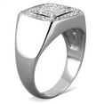 thumbnail image 4 of High polished (no plating) Stainless Steel Ring with AAA Grade CZ in Clear for Women Clear Stone Color Style TK1802 Size 8, 4 of 4