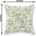 thumbnail image 2 of Sage Green Floral Pillow Covers 18x18 Set of 2 Olive Green Chinoiserie Floral Decorative Throw Pillows Vintage Rustic Toile Flower Pillowcase Outdoor Decor Linen Cushion Cover for Couch Sofa, 2 of 7