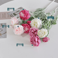 thumbnail image 2 of Peonía flor artificial flocado cabeza loto hogar sala de estar decoración adornos boda decoración flor, 2 of 5