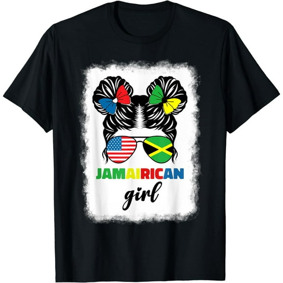 Half American Jamaican America Jamaica Flag Kids Jamairican T-Shirt