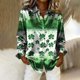thumbnail image 4 of Tops de Manga Larga de las Mujeres Casual St Patrick'S Day Unisex Imprimir Botón Arriba Blusa de Cuello Giratorio Tops de Manga Larga de las Mujeres de Moda, 4 of 6