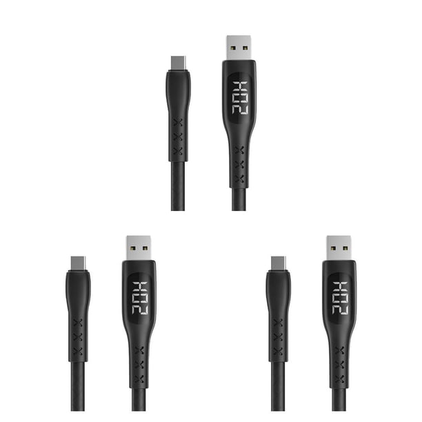Monstrate USB Charging Cable Smart Disconnected Anti-Twine Bend On-screen Resistance Stable Timer Display Connector Output for Type-C Type1 NO1