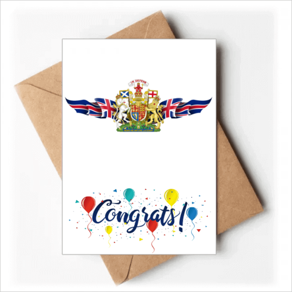 Emblème National du Royaume-Uni Cartes de Mariage Félicitations Enveloppes de Vœux