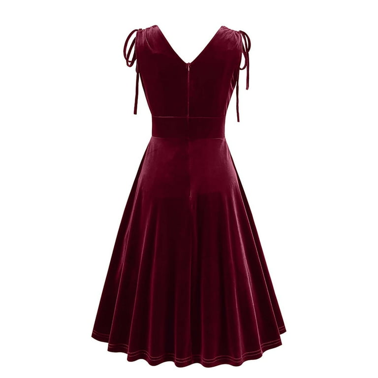 Meichang Sleeveless Velvet Dresses for Women V Neck Retro Velour Cocktail Dress Formal Wedding Guests Party Dresses Prom Evening Long Gown - Walmart.com Meichang Sleeveless Velvet Dresses for Women V Neck Retro Velour Cocktail Dress Formal Wedding Guests Party Dresses Prom Evening Long Gown - Walmart.com