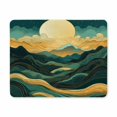 thumbnail image 1 of Gold Mountain Mouse Pad, Personalized Premium Texture Custom Computer Cute Mouse Pad Design, Women Mousepad with Washable Lycra Cloth Non-Slip Rubber Base for Office,Green Landscape Line Art, 1 of 2