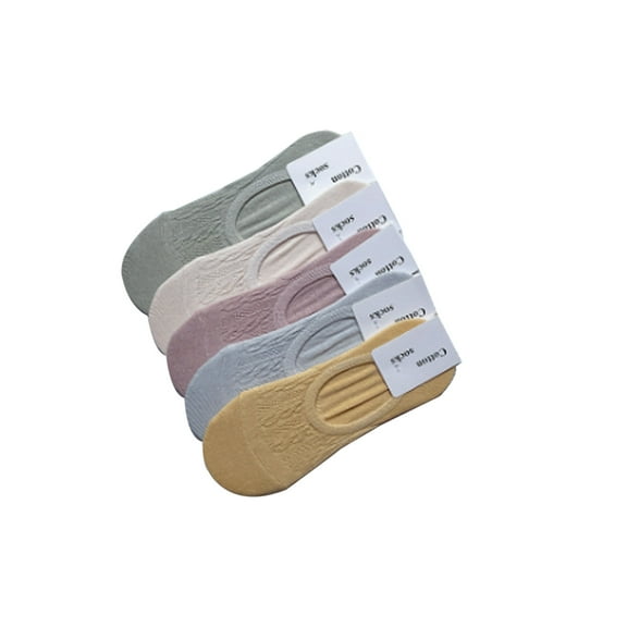 TELOLY No Show Socks Womens,Invisible Womens No Show Socks,Breathable Socks for Women,5-Pack,Muti-Color