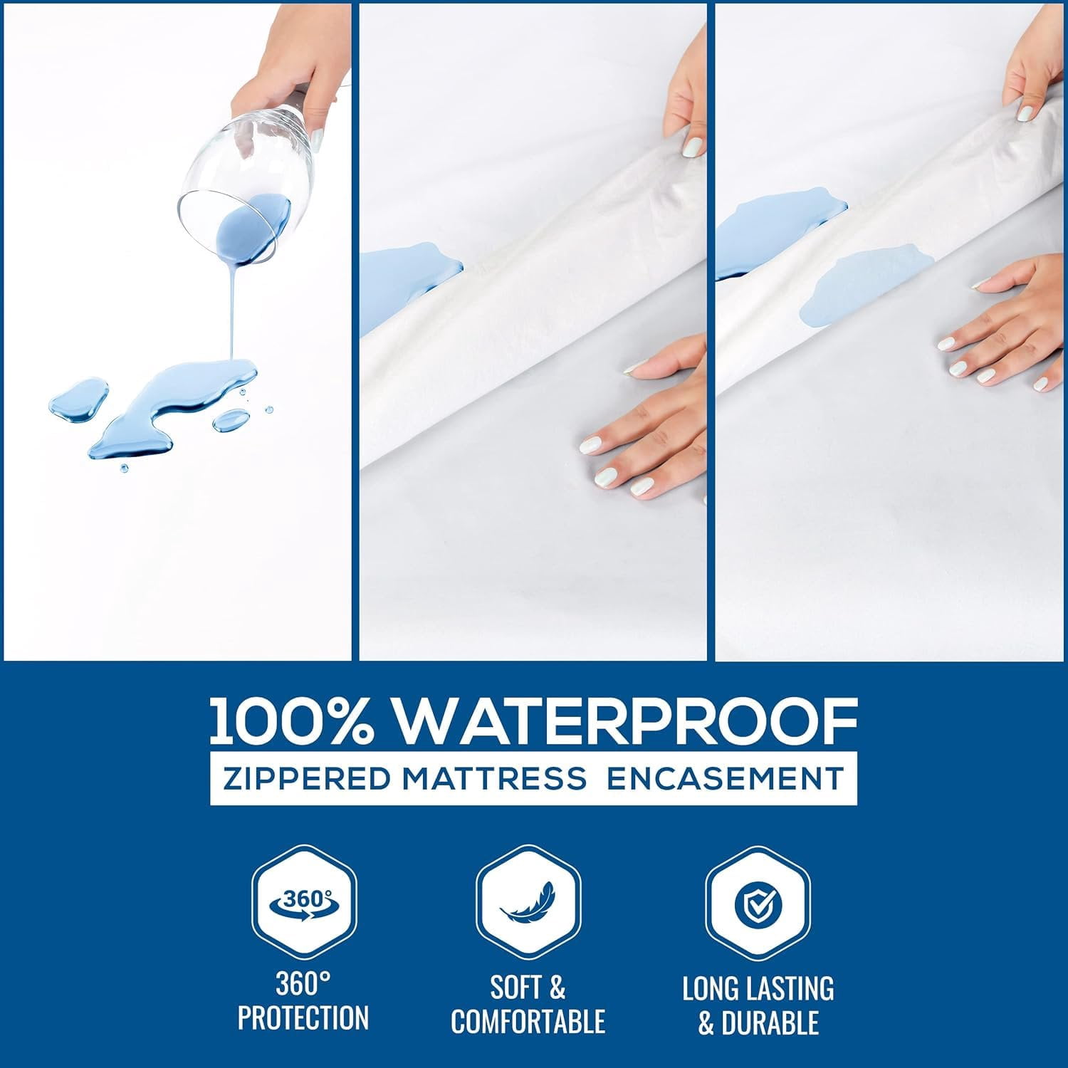 Utopia Bedding Crib Mattress Protector Zippered Pack of 2, 100% Waterproof Bed Bug and Dust Mite Proof Mattress Encasement, Absorbent 6 Sided Mattress Cover
