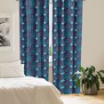 thumbnail image 2 of Ambesonne Floral Window Curtains, Overview of Digital Roses, Each 28" W x 63" L, Aqua Dark Purple, 2 of 4