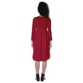 thumbnail image 3 of Moomaya Womens Full Sleeves Gathered Waist Dress Casual Relaxed Fit Swing Dresses w/ Pockets, 3 of 8