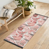 Yayeee Runner Rug for Bedroom 2'x6' Machine Washable Hallway Non Slip Mat, Light Pink Gingerbread Houses