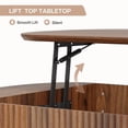 thumbnail image 6 of 47" Oval Lift Top Coffee Table With Storage Shelf Hidden Compartment Mid Century Modern Center Table For Living Room Apartment (Rustic Brown), 6 of 12