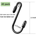 thumbnail image 4 of 40 Pack 2.5 Inch Small S Hooks Hanging for Kitchen Pan Pot Rack, Heavy Duty S Hooks for Hanging Pots and Pans , Shelving, Garage, Grid Wall, Storage Racks, Bakers Racks, Bathroom (Black), 4 of 5