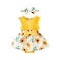 thumbnail image 5 of Coerni Baby Girl Clothes New Born Romper Dress Toddler Lace Ruffle Sleeveless Summer Outfits with Headband 0 12 18 Months, 5 of 5