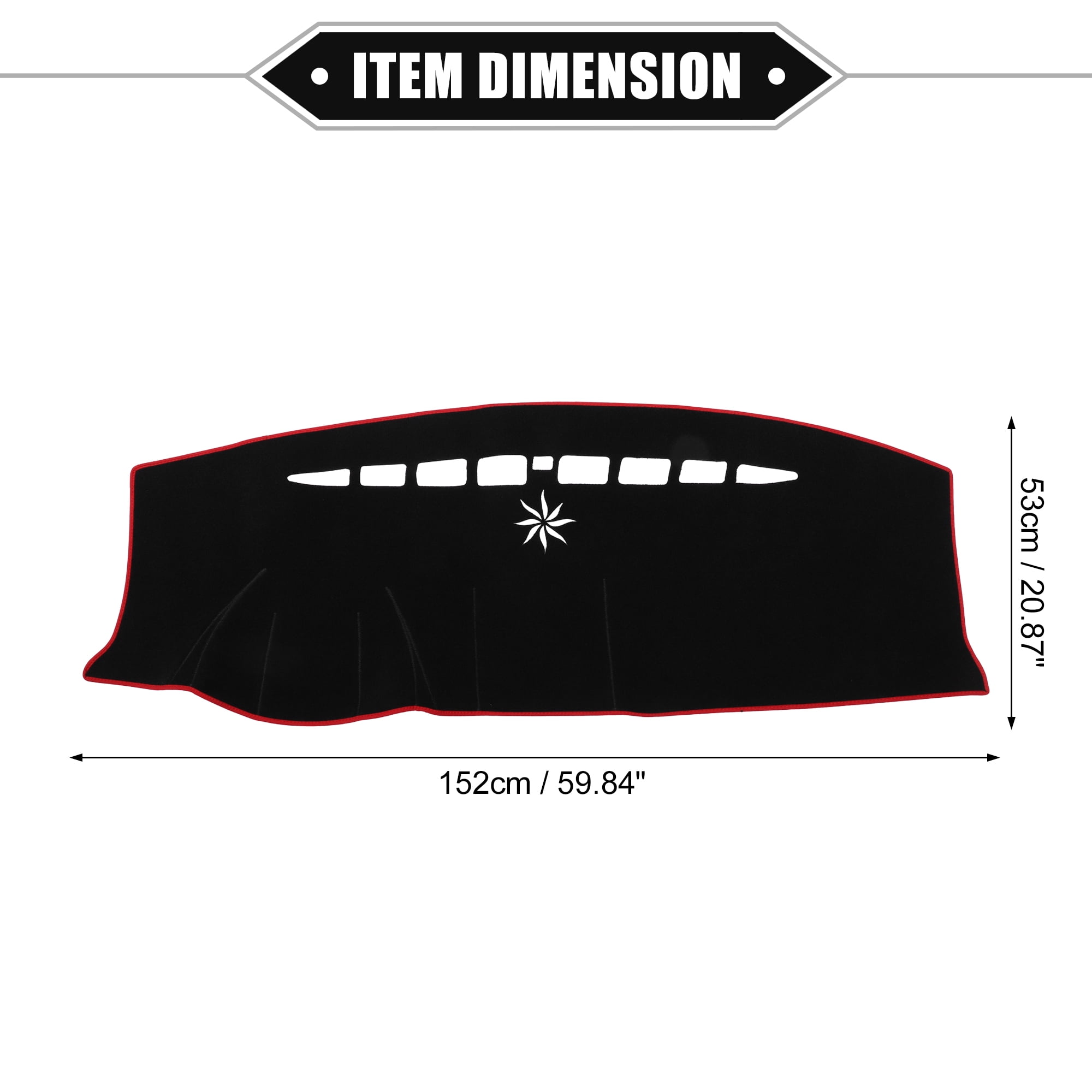 Unique Bargains 1Pcs Dashboard Cover Mat for Ford Edge 2011-2014 Nonslip Polyester Red Dash Board Protector Cover