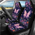 thumbnail image 2 of Garronmavis Purple Butterfly 14 Pcs Car Seat Covers Set with Car Headrest Cover Steering Wheel Cover Auto Armrest Covers Seat Belt Pads Key Ring and Coaster Universal Fit for Auto Cars SUV, 2 of 6