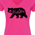 thumbnail image 4 of Inktastic Montana Black Bear Silhouette Women's V-Neck T-Shirt, 4 of 5