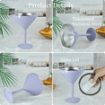 thumbnail image 3 of AGH Stainless Steel Martini Tumbler with Lid, 10oz Insulated Margarita Tumbler, Double Wall Cocktail Tumbler Wine Glasses for Party, Vacation, Picnic, Pool, Beach & Patio (Purple), 3 of 7