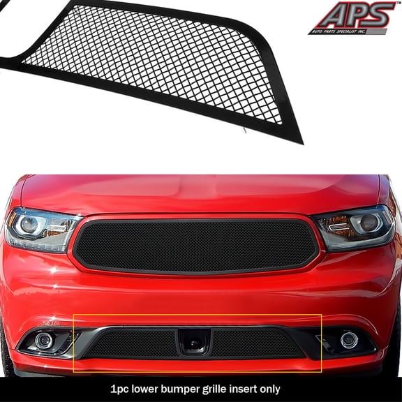2014-2017 Dodge Durango/2018 Dodge Durango Not for RT and SRT model/2019-2020 Dodge Durango Not For GT And RT And SRT With Adaptive Cruise Control Lower Bumper Stainless Steel Black 1.8 mm Mesh Grille