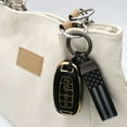 thumbnail image 6 of GASTROPOD Car Keychain with American Flag Charm for Men and Women Genuine Leather Car Keychain Leather Key Chain Holder for Men Leather Car Key Chain and Anti-Lost D-Ring for Men Black, 6 of 7