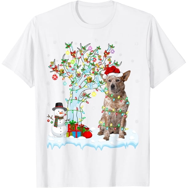 Christmas Lighting Tree - Camiseta de Navidad para perro ganado australiano