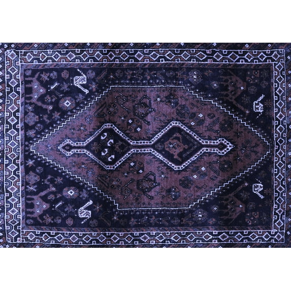 Ahgly Company Indoor Rectangle Persian Blue Traditional Area Rugs, 8' x 10'