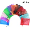 thumbnail image 3 of Miangastore 100pcs Lightweight Drawstring Bag Sturdy Gift Candy Favor Storage Net Bag for Wedding Party Supplies (Random Mixed Color, 7 x 9cn), 3 of 8