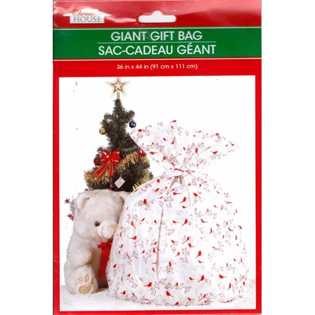 New Christmas House Giant Gift Presents Bag W Tag 36" X 44" ~ Birds (Qty 1)