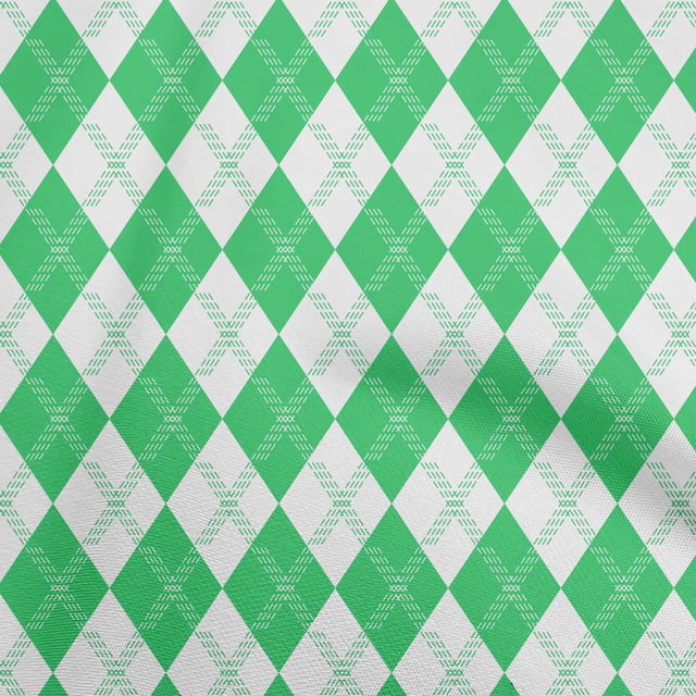 oneOone Georgette Viscose Tissu Vert Check Argyle Robe Tissu Matériel Tissu Imprimé par la Cour 42 Pouces de Large