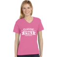 thumbnail image 1 of 60th Birthday Gift Shirt 1961 Classic Edition V-Neck Fitted Women T-Shirt Small Pink, 1 of 4